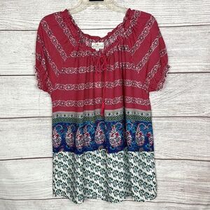 NWT Grand & Greene Peasant Blouse Top Short Sleeve